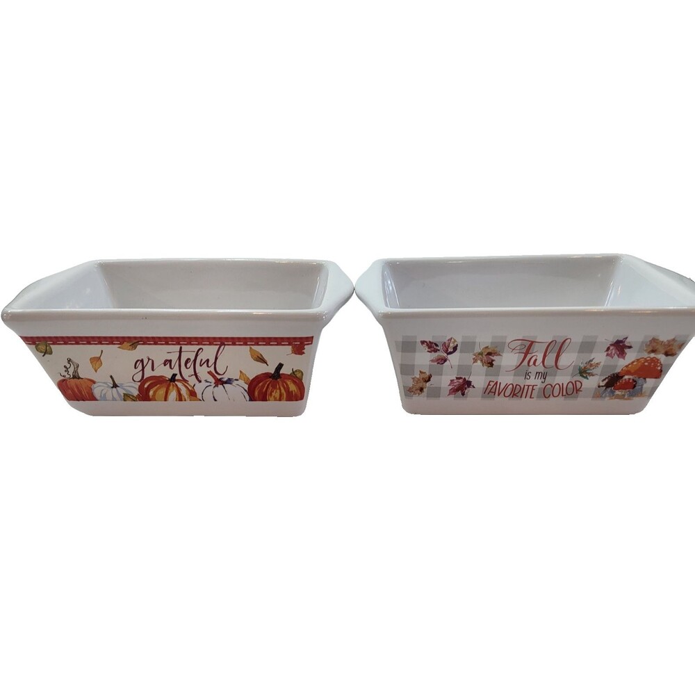 2~Royal Norfolk Harvest Mini Loaf Pans~Fall/Grateful Theme